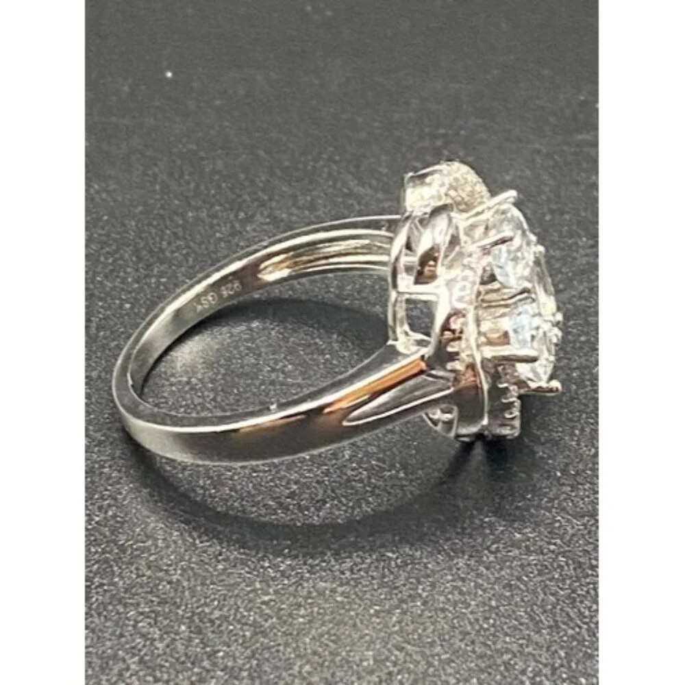 March Birthstone Aquamarine Ring Sz 8 Gem Stone King GSK Sterling Silver Lab - Picture 3 of 9